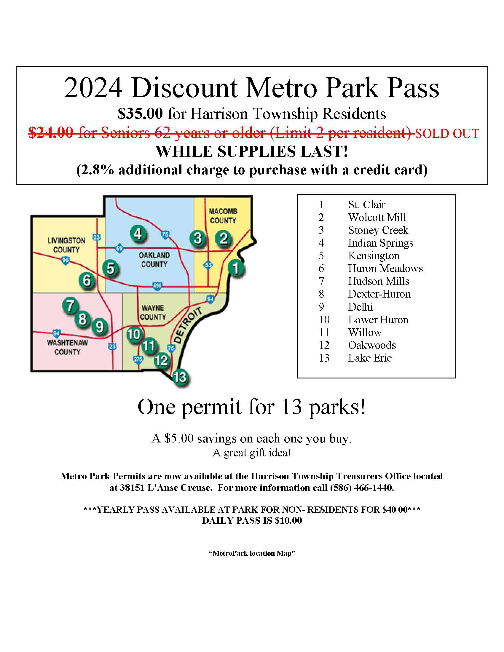 Metropark Website Notice 2024 Sr Sold Out